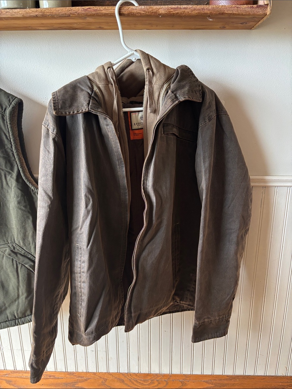 Legendary Whitetails Brown Hooded Field Jacket with Tan Liner